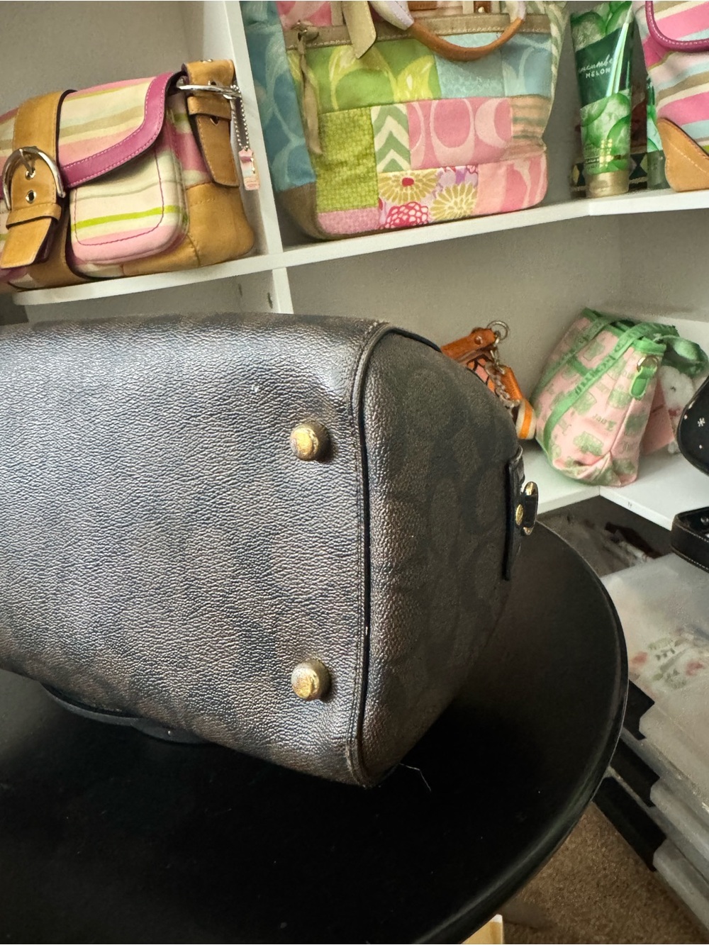 Coach Brown Signature Rowan Satchel - Picture 7 of 10